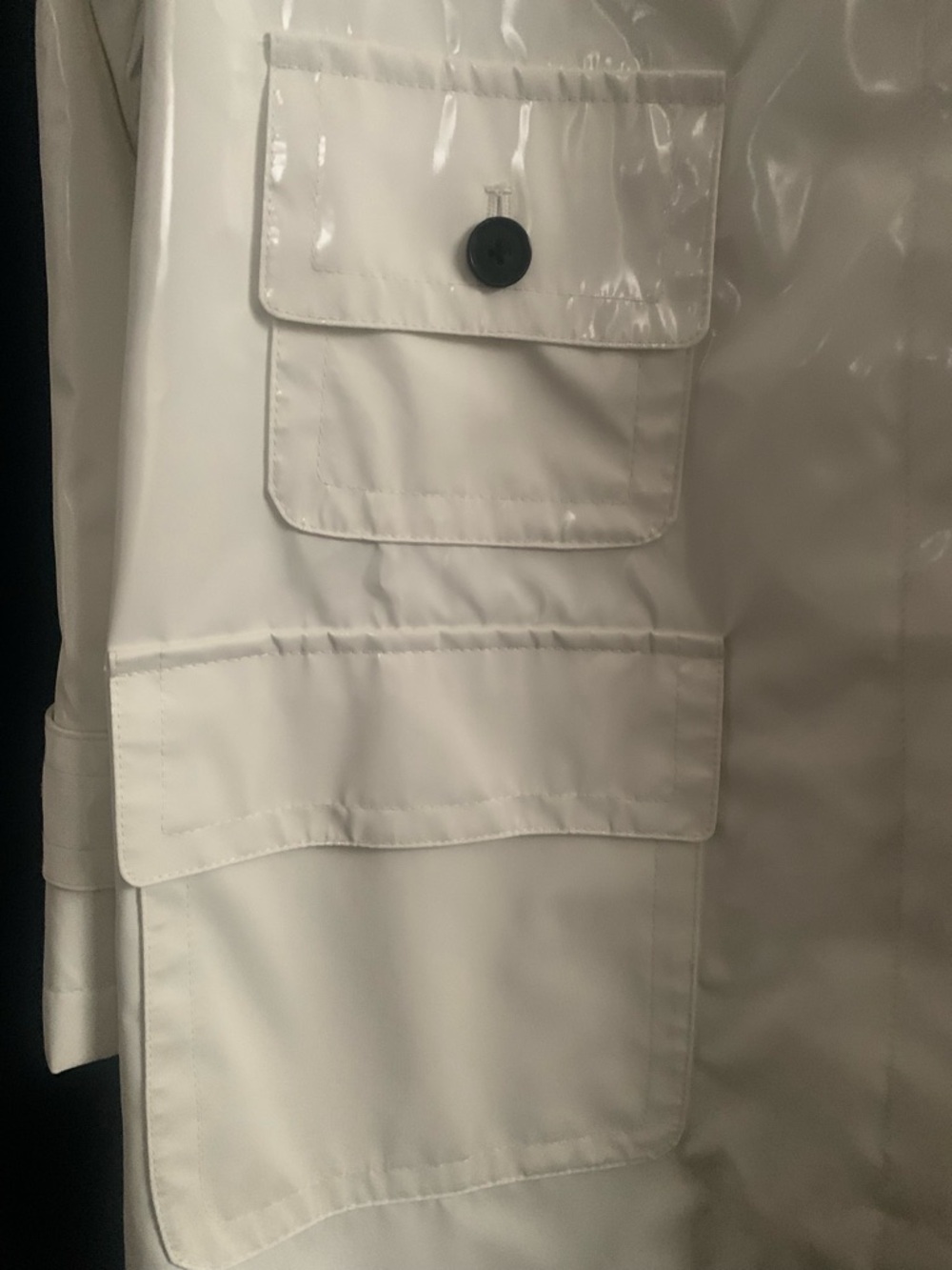 Jane Post White Slicker with Raglan Sleeves - Picture 2 of 6